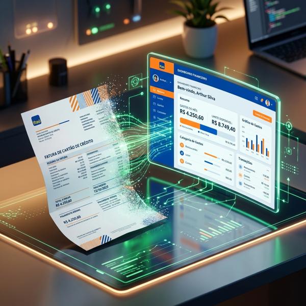 Fatura Itaú em PDF importada para Excel